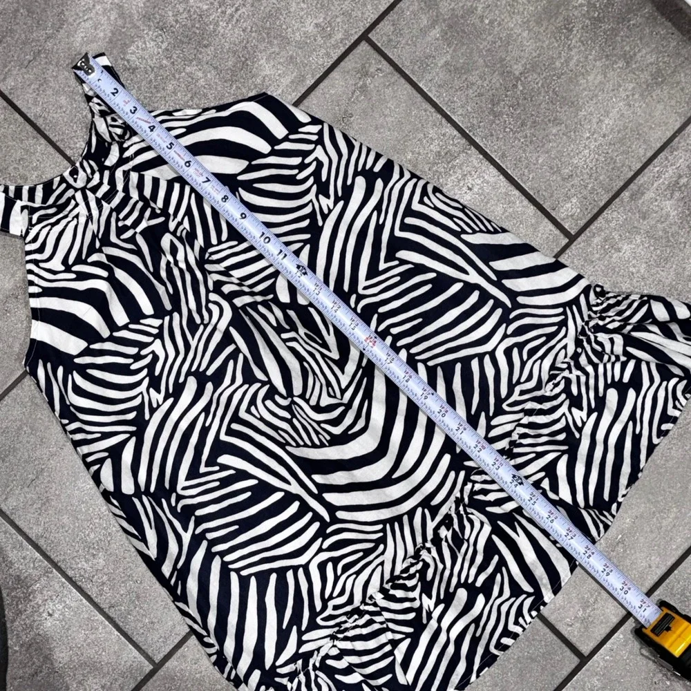 Gymboree Girls Zebra Print Halter Neck Ruffle Hem‎ Dress Size 10 Navy White